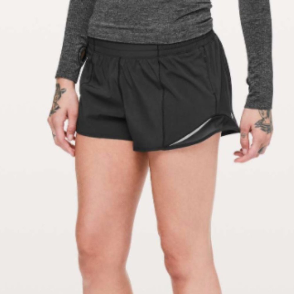 Lululemon black hotty hot shorts 2.5 length